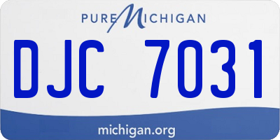 MI license plate DJC7031