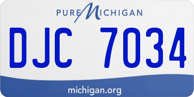 MI license plate DJC7034