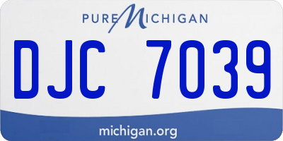 MI license plate DJC7039