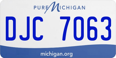 MI license plate DJC7063