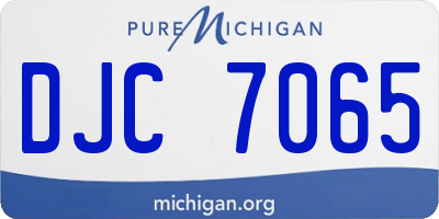 MI license plate DJC7065