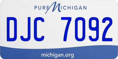 MI license plate DJC7092