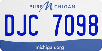 MI license plate DJC7098