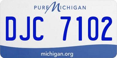 MI license plate DJC7102