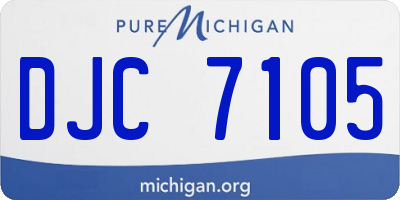 MI license plate DJC7105