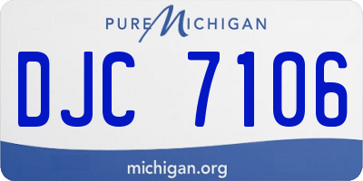 MI license plate DJC7106