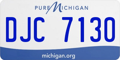 MI license plate DJC7130
