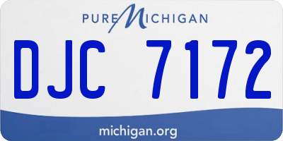 MI license plate DJC7172