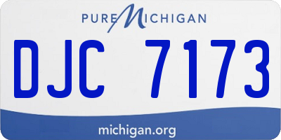 MI license plate DJC7173