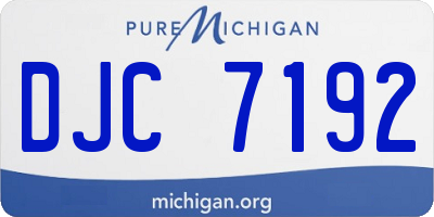 MI license plate DJC7192