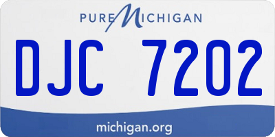 MI license plate DJC7202