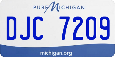 MI license plate DJC7209