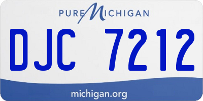 MI license plate DJC7212