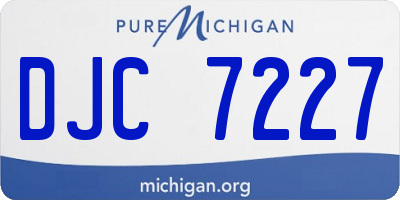 MI license plate DJC7227