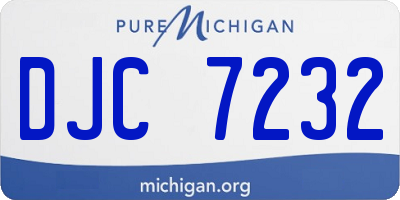 MI license plate DJC7232