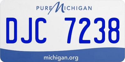MI license plate DJC7238