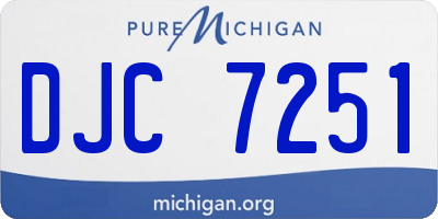 MI license plate DJC7251
