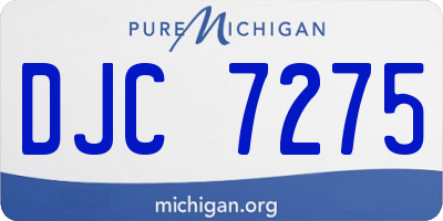 MI license plate DJC7275