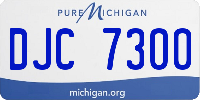 MI license plate DJC7300