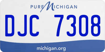 MI license plate DJC7308
