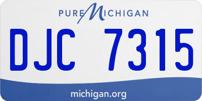 MI license plate DJC7315