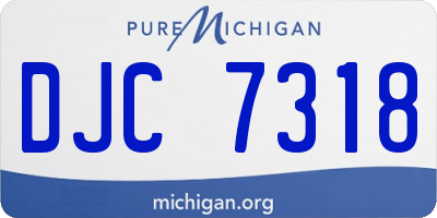 MI license plate DJC7318