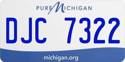 MI license plate DJC7322
