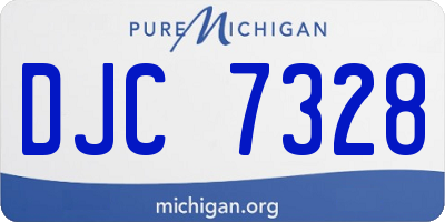 MI license plate DJC7328