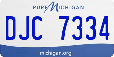 MI license plate DJC7334