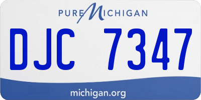 MI license plate DJC7347