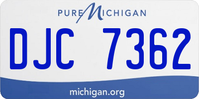 MI license plate DJC7362