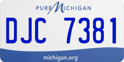 MI license plate DJC7381