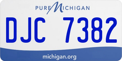 MI license plate DJC7382