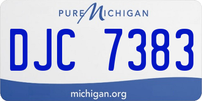 MI license plate DJC7383