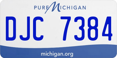 MI license plate DJC7384