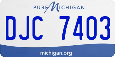 MI license plate DJC7403