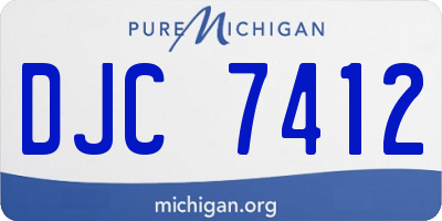 MI license plate DJC7412