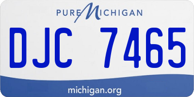 MI license plate DJC7465
