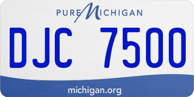 MI license plate DJC7500