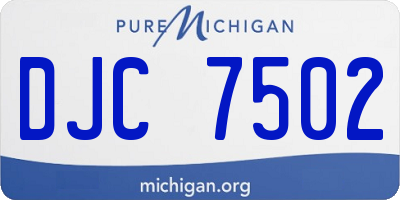 MI license plate DJC7502