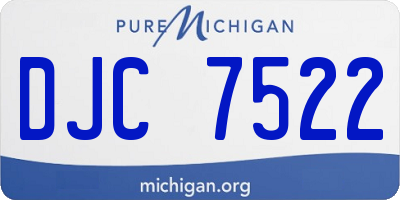 MI license plate DJC7522