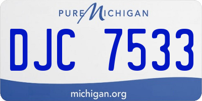 MI license plate DJC7533