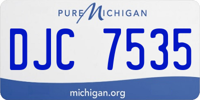 MI license plate DJC7535