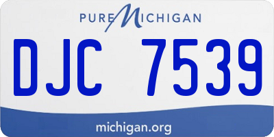 MI license plate DJC7539