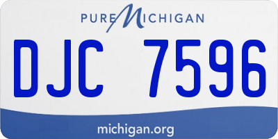 MI license plate DJC7596