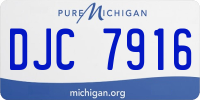 MI license plate DJC7916