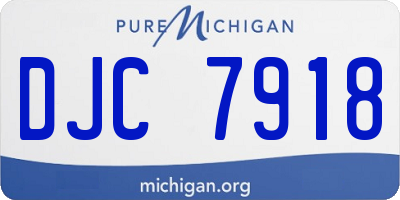MI license plate DJC7918