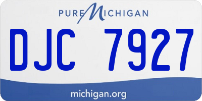 MI license plate DJC7927
