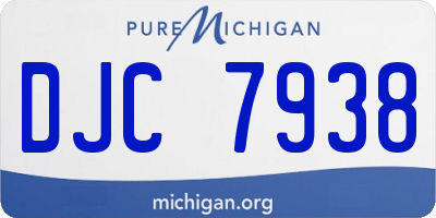 MI license plate DJC7938