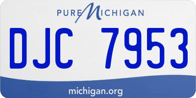 MI license plate DJC7953